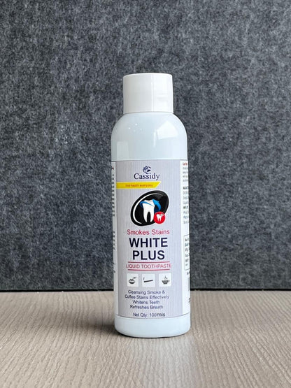 Cassidy Smokes Stains White Plus Liquid Toothpaste – Teeth Whitening for Smoke & Stain Removal (Pack of 2, 100ml Each)