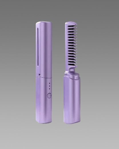 Meneflix Portable Cordless Mini Hair Straightener (Rechargeable | Hot Comb | Adjustable Heat)