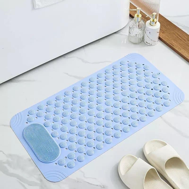 Silicone Bathroom Foot Scrubber Mat – Anti-Slip Shower Massager & Cleaner
