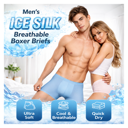 Men’s Ice Silk Breathable Boxer Briefs – Pack of 3 (Regular Fit | Soft & Stretchable)