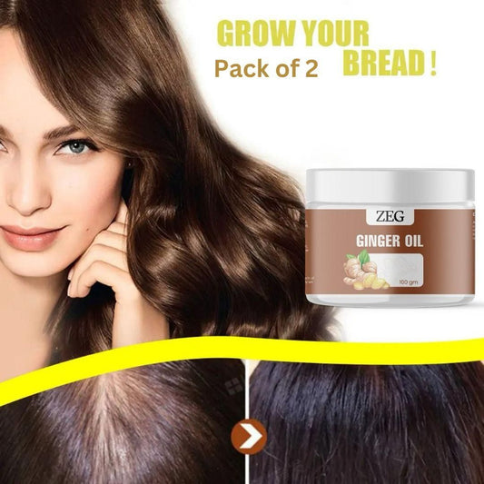 ZEG Ginger Oil – 100% Natural Multipurpose Hair & Skin Oil (100g × Pack of 2)