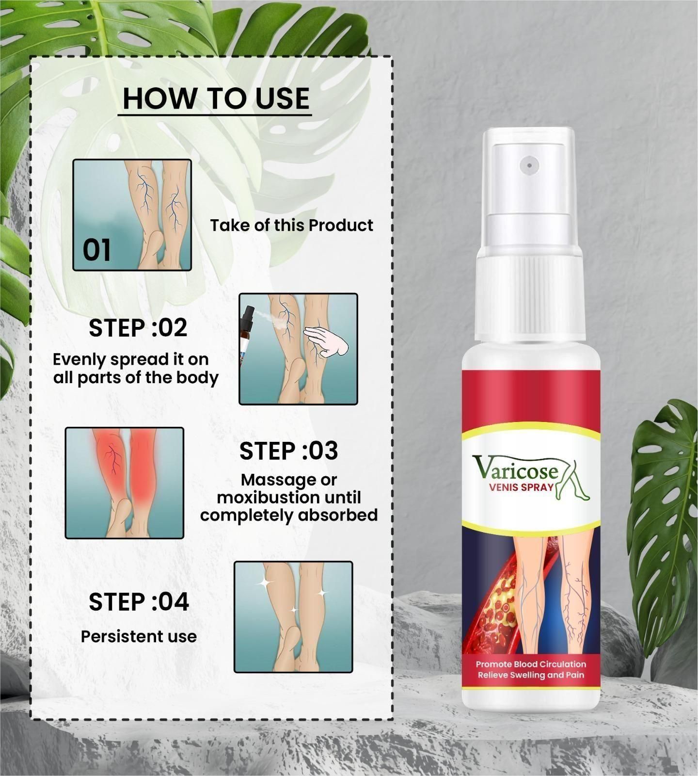 Vein Healing Varicose Veins Care Spray 50ml (Pack of 2) – Cooling & Soothing