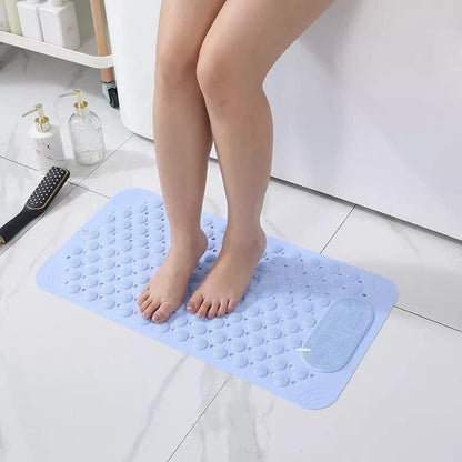 Silicone Bathroom Foot Scrubber Mat – Anti-Slip Shower Massager & Cleaner