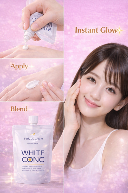 Body CC Cream with Vitamin C – Japanese Whitening Cream for Face & Body (100g Each, Pack of 2)