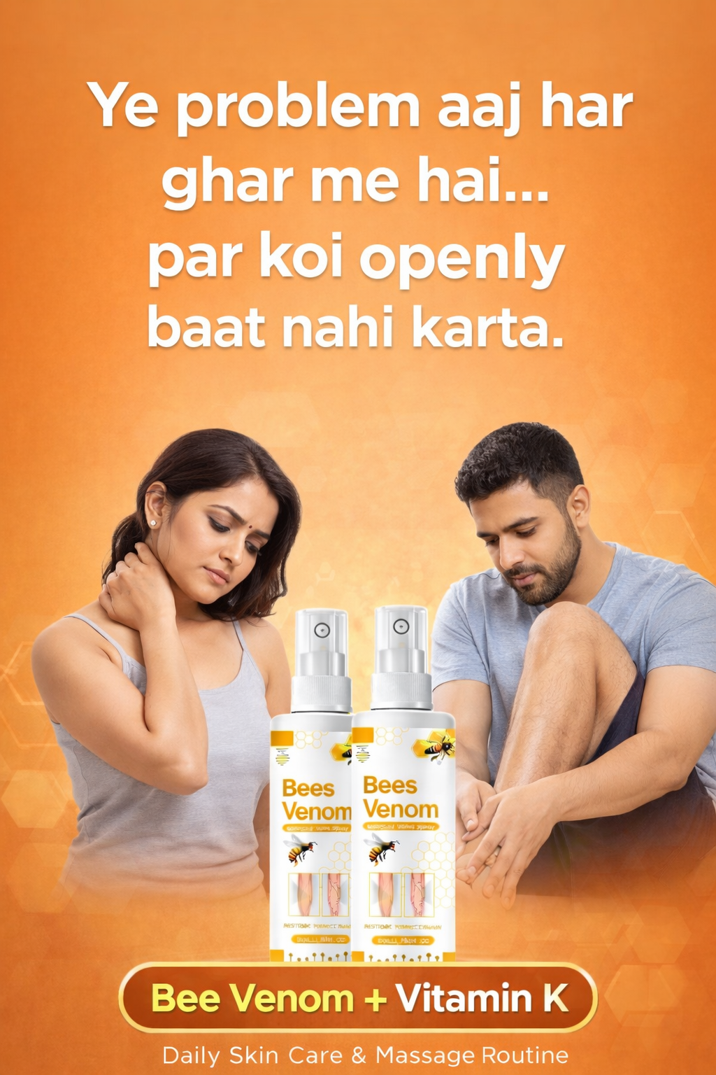 Bee Venom Spider Veins Spray (Pack of 2) – Bee Venom & Vitamin K Based Skin Comfort Formula