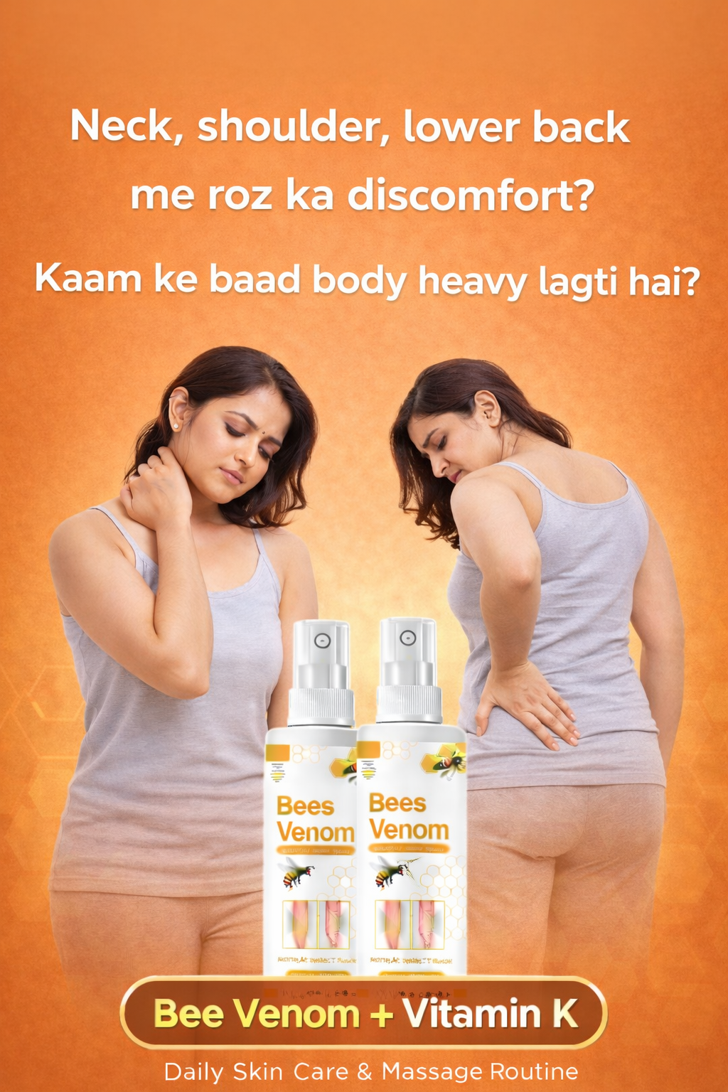 Bee Venom Spider Veins Spray (Pack of 2) – Bee Venom & Vitamin K Based Skin Comfort Formula