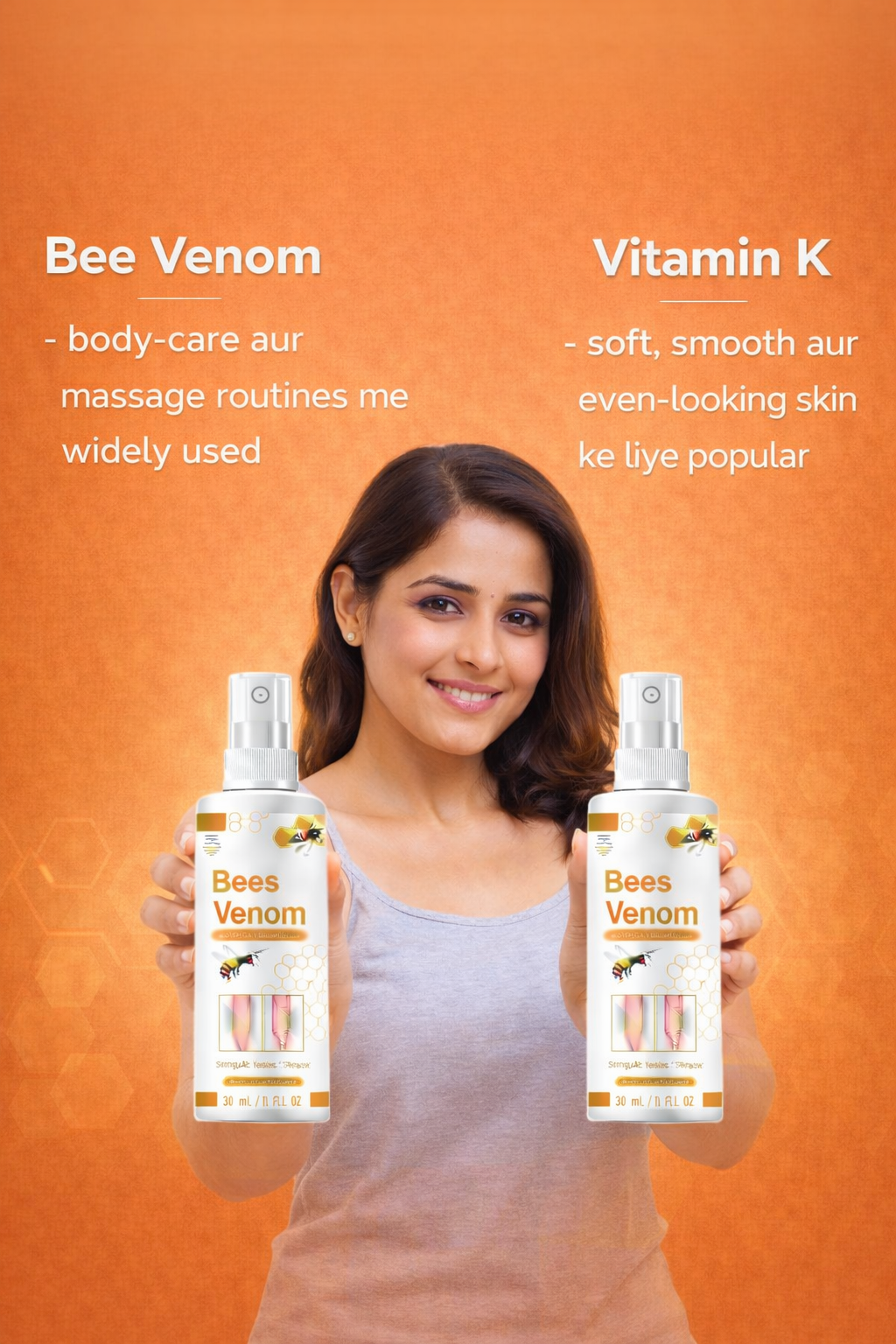 Bee Venom Spider Veins Spray (Pack of 2) – Bee Venom & Vitamin K Based Skin Comfort Formula