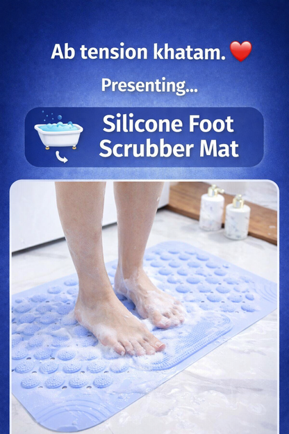 Silicone Bathroom Foot Scrubber Mat – Anti-Slip Shower Massager & Cleaner