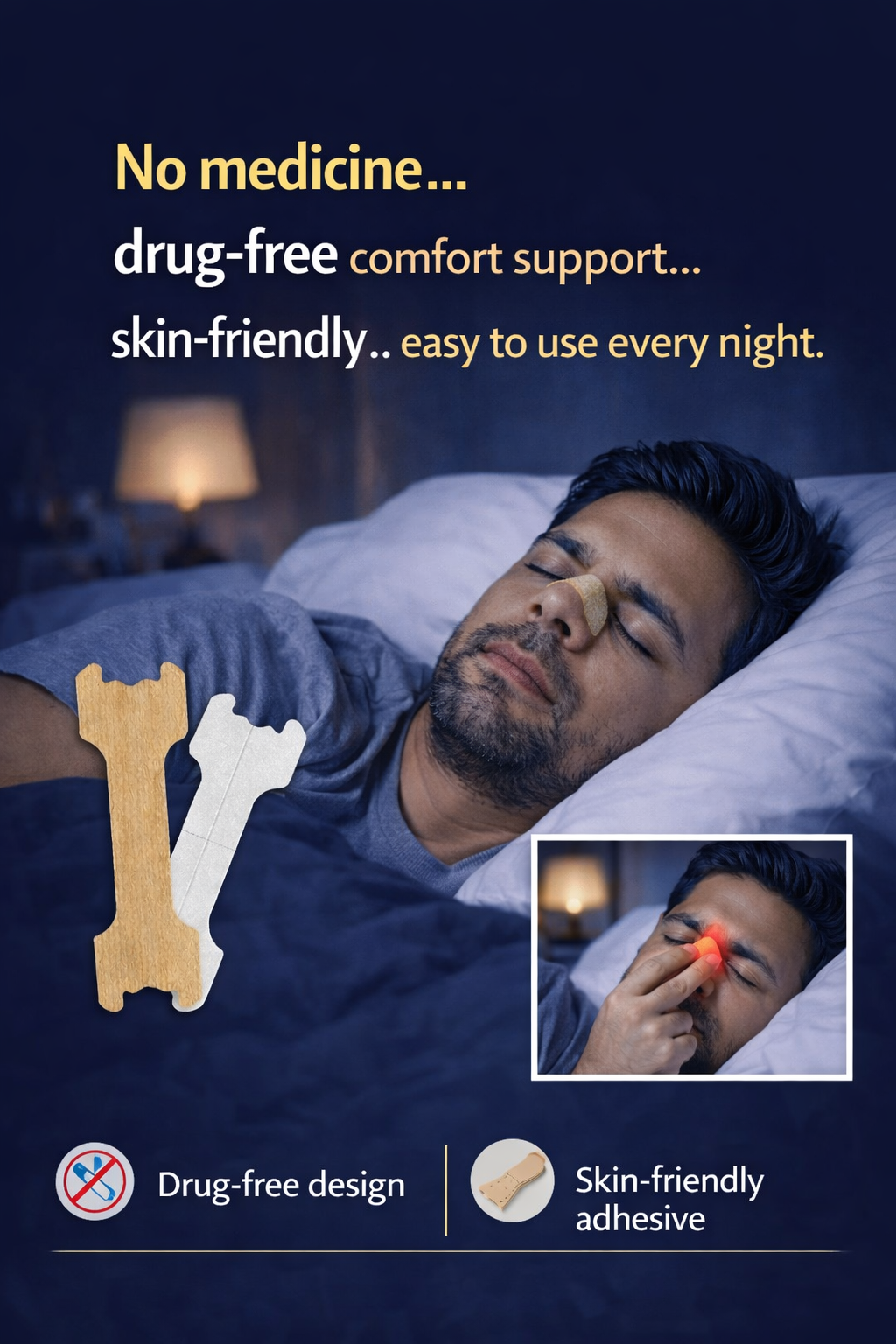 Breathing Comfort Nasal Strips for Night Use (Pack of 6/10/20) (Pack of 6/10/20)