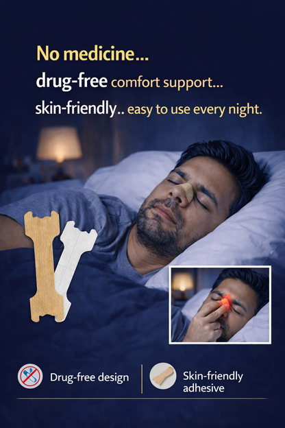 Breathing Comfort Nasal Strips for Night Use (Pack of 6/10/20) (Pack of 6/10/20)