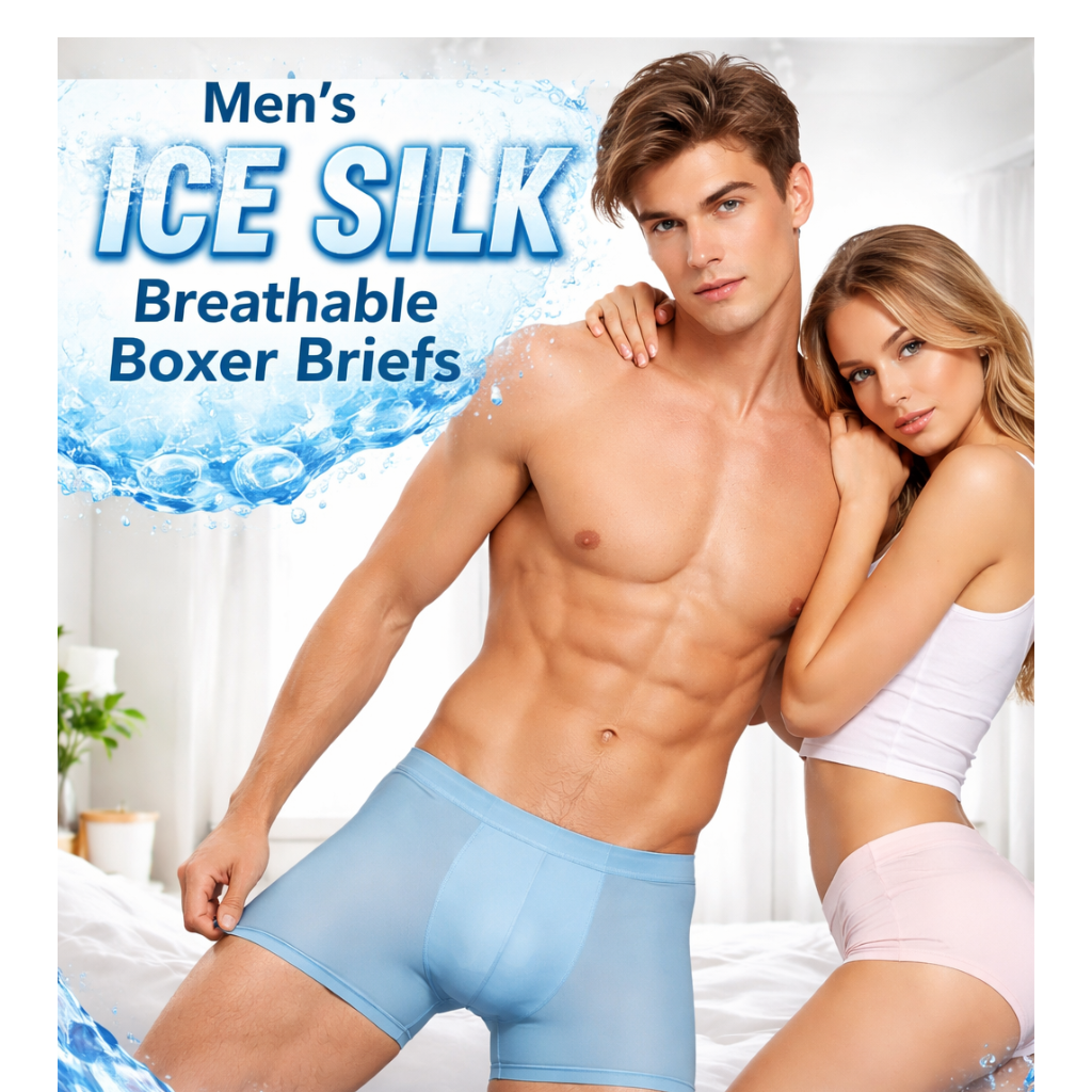 Men’s Ice Silk Breathable Boxer Briefs – Pack of 3 (Regular Fit | Soft & Stretchable)